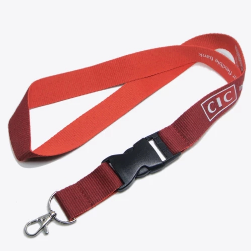 Fabric different color on two sides name card holder lanyard