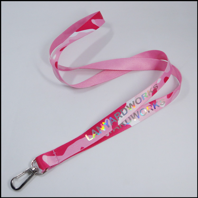 Gold metallic foil imprinted dye sublimation polyester design lanyards