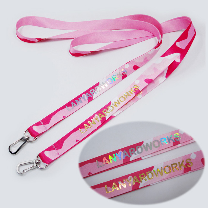 Foil imprinted heat transfer polyester design lanyard company
