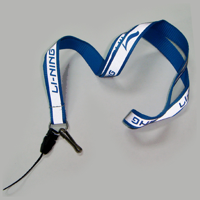 Narrow strap imprinted custom logo reflective wrist cell phone string key chain