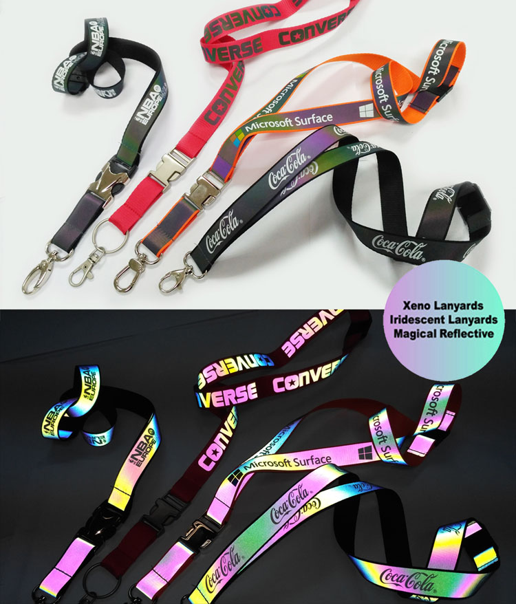 Business gift badge holder strap magical reflective neck lanyards
