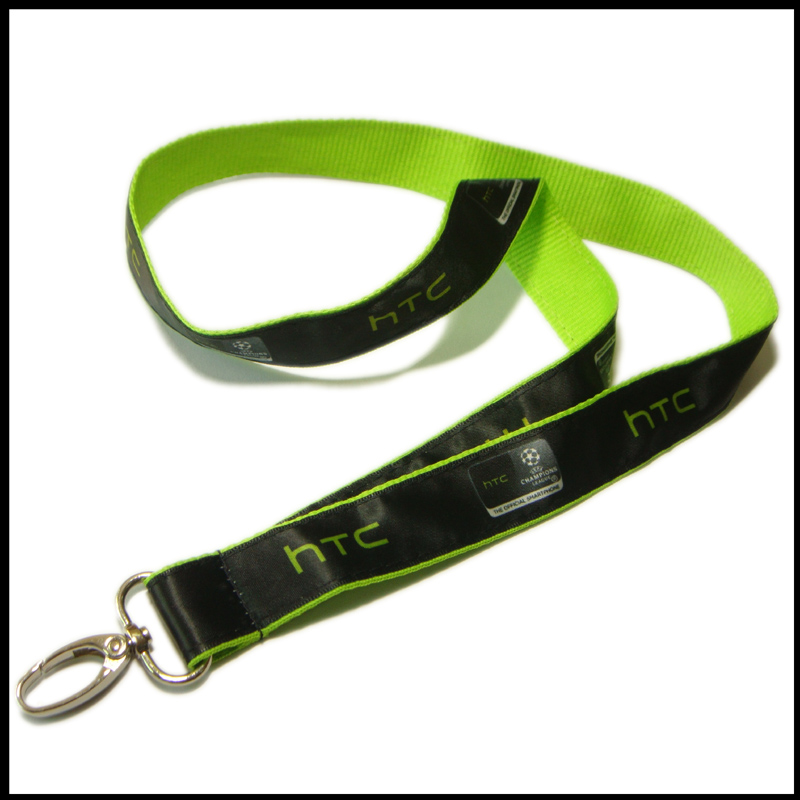 Orange satin imprinted design logo custom keychain lanyard manufacturer