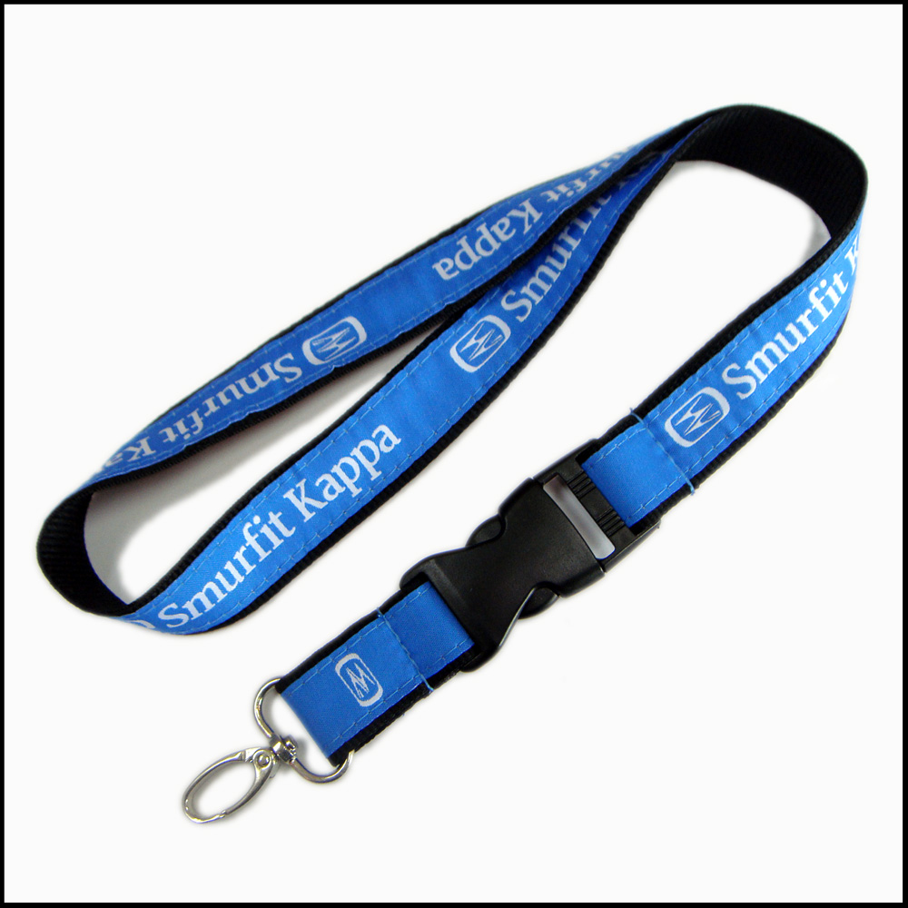 High quality custom badges polyester satin neck lanyard for business adverting