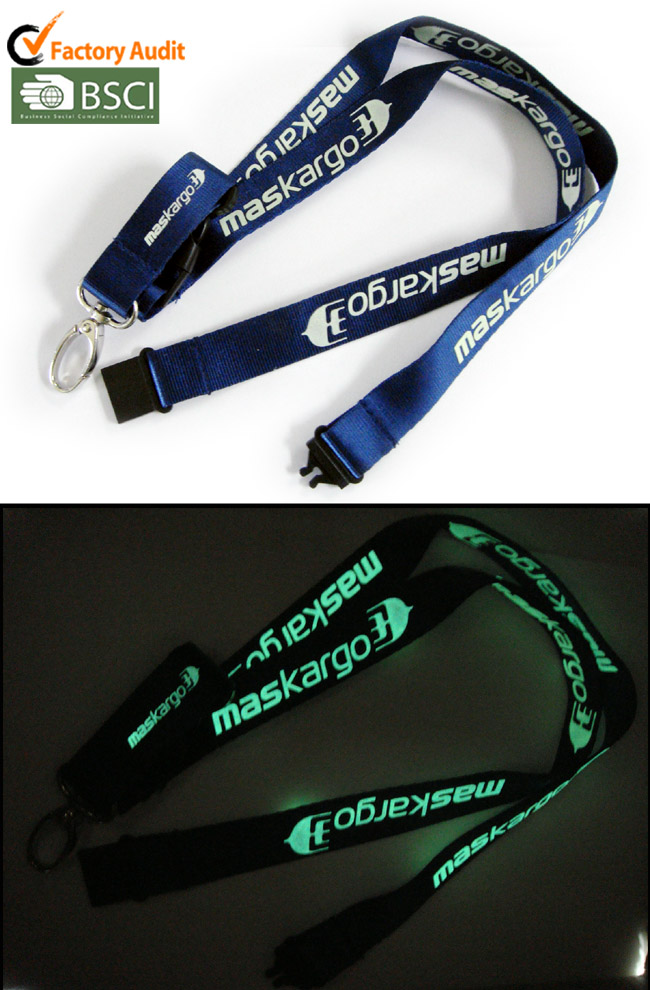 Special dark light logo id card holder custom neck strap