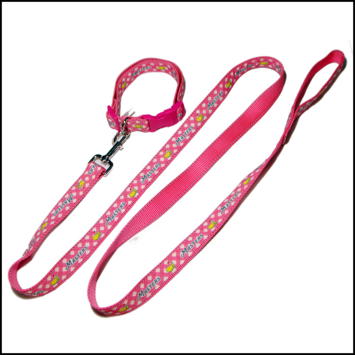 Reflective strong safety label nylon strap satin custom logo pet collar dog leash