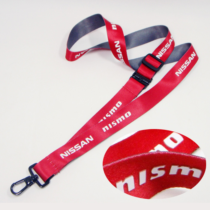 2D printed logo heat-transferred fabric polyester custom lanyards