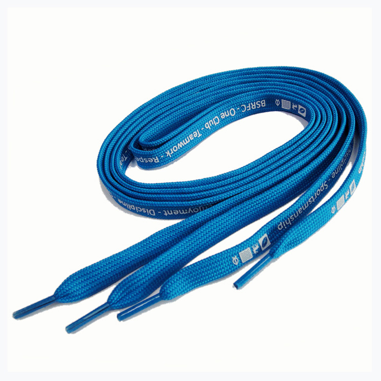 Tubular fabric polyester printed custom logo shoelaces