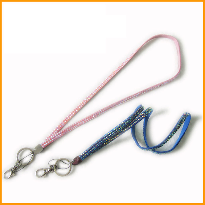 Rhinestone bling card holder lanyards for promotional gift