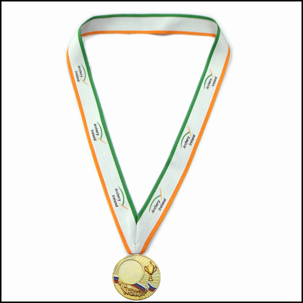  Activity souvenir green polyestere medal hold neck strap