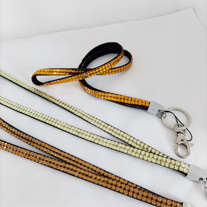 Rainbow nice stylish crystal women keychain lanyards