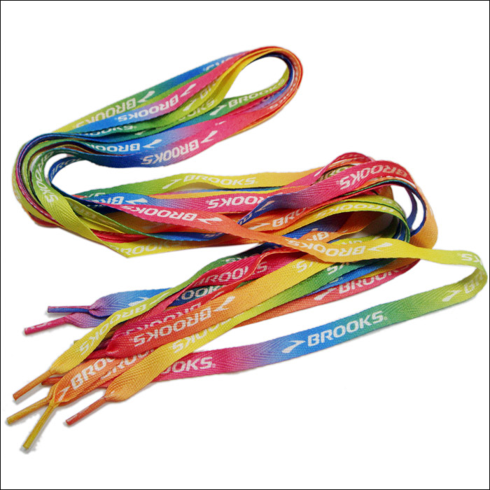 Colors rainbow fashion sublimation custom logo soft shoelaces
