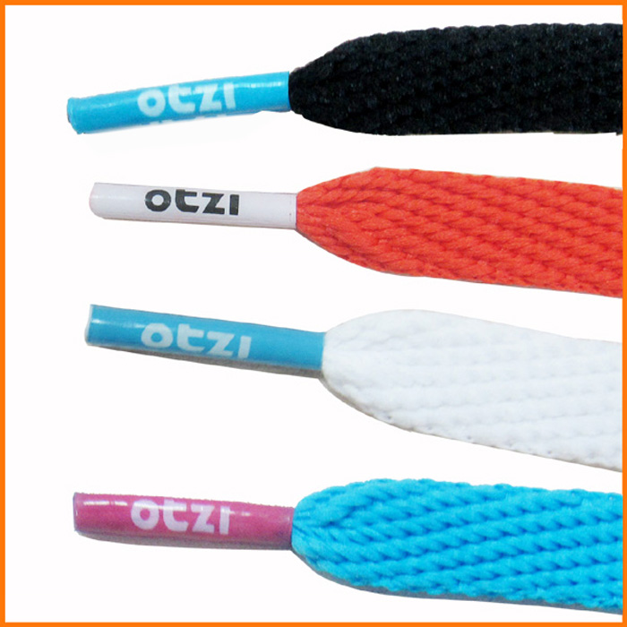 PVC tip printing logo Polyester weaving custom shoelaces 