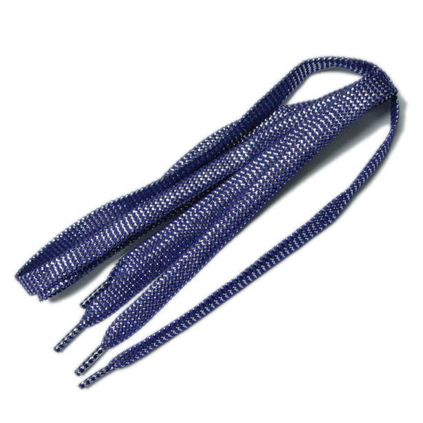 Fashion adult unisex reflective silver white tubular shoelaces