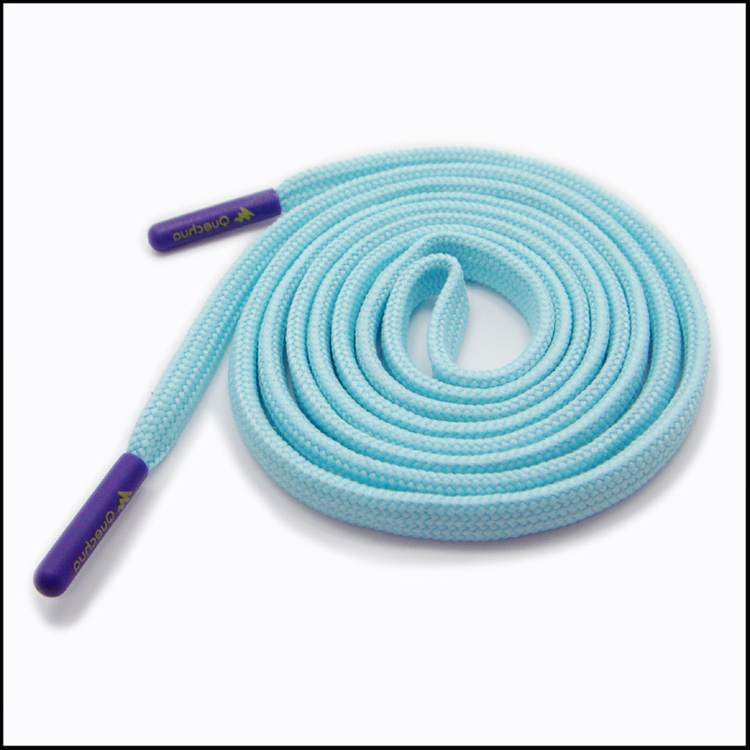 Silicon ends tips shoe string with printed custom logo  shoelace