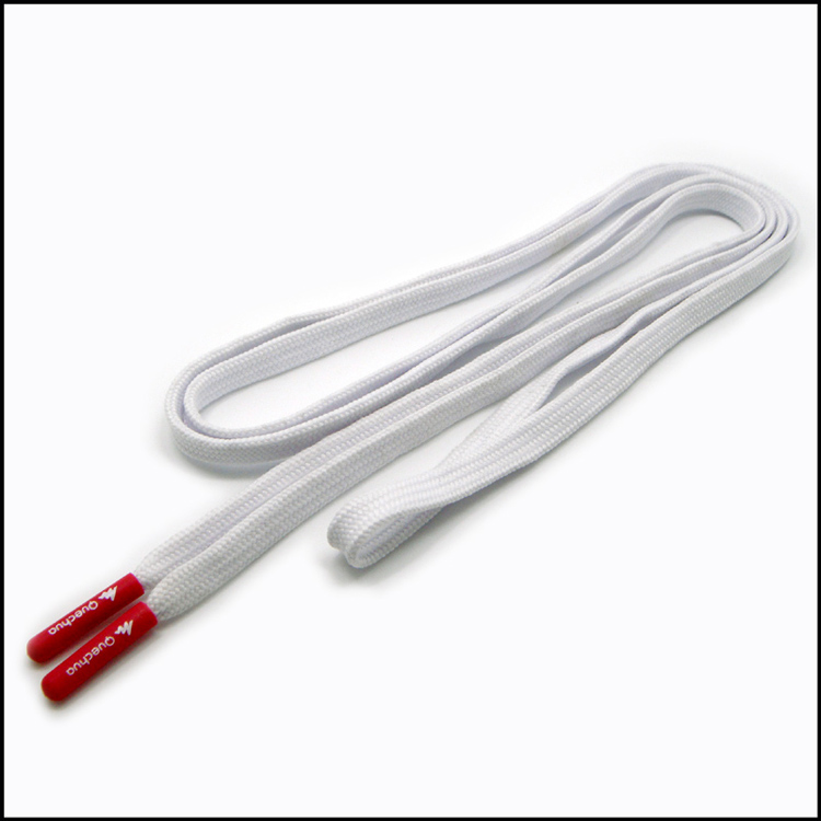 Silicon ends tips shoe string with printed custom logo  shoelace