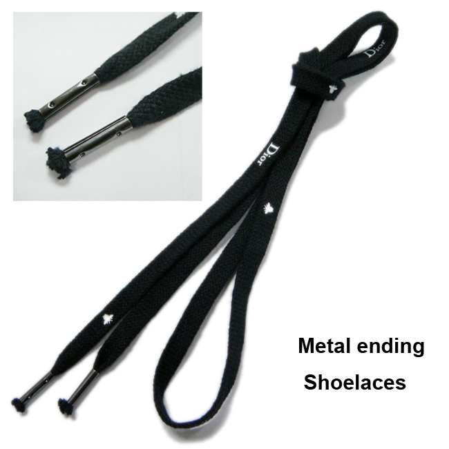 Hand presos paracord custom round polyester shoelace tips metal aiglets