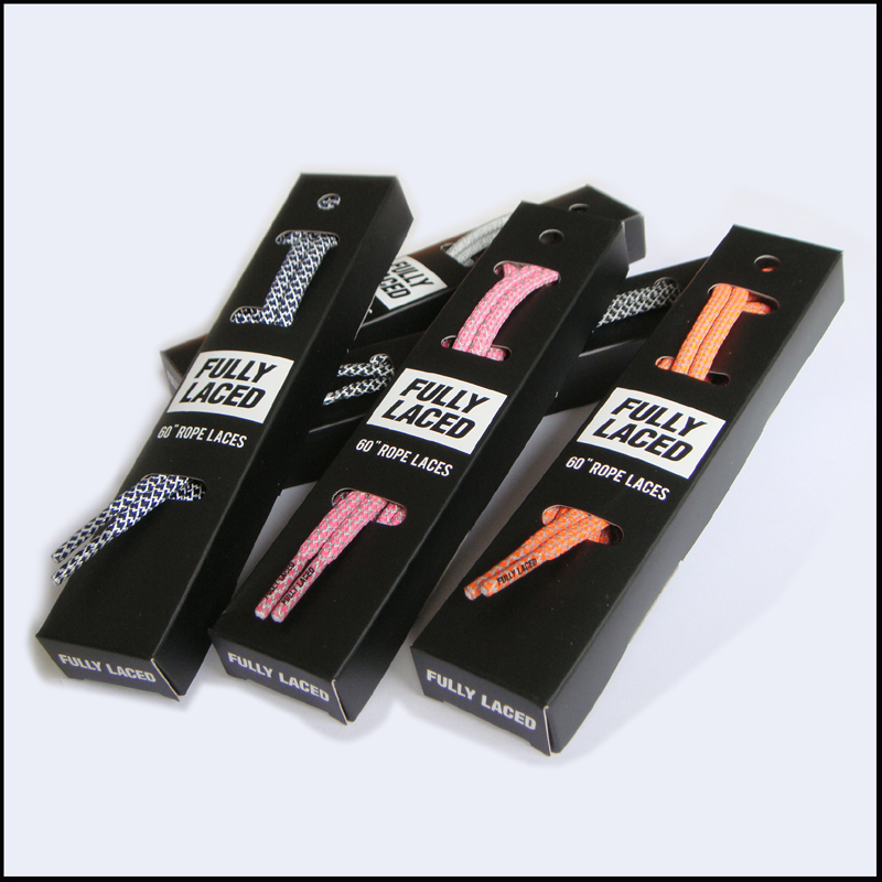 Retail promotional gift shoelaces black Carton paper Packaging