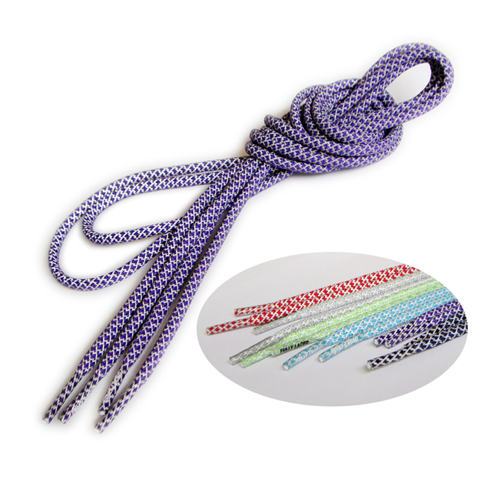 Fashion reflective sneakers round athletic shoe laces sport system