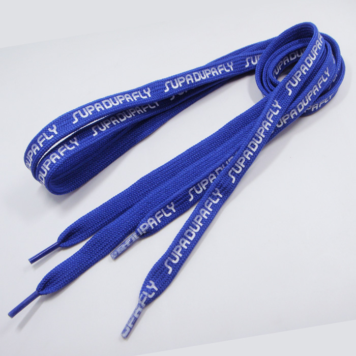 Flat red tube shoelaces custom printed logo shoe laces packing