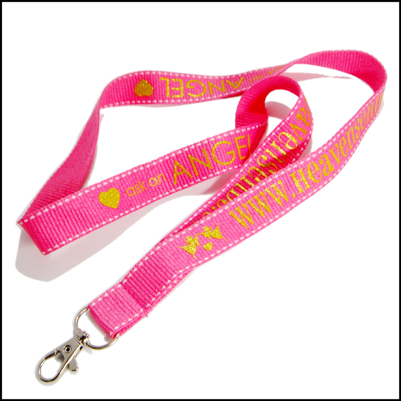 Adjustable beaded bling printed business brand logo lanyard necklace