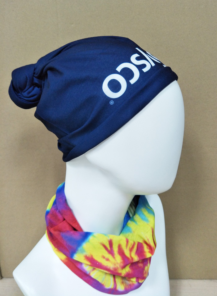 Dark blue color business custom branded logo bandana wristband