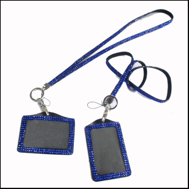 Custom colors nice crystal card holder lanyards