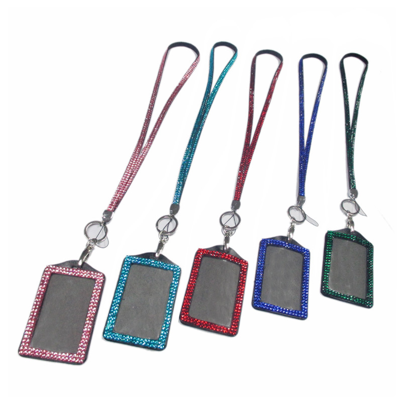Rhinestone Id badge holder with neck lanyards