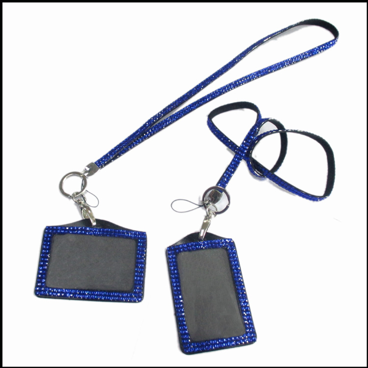 Rhinestone Id badge holder with neck lanyards