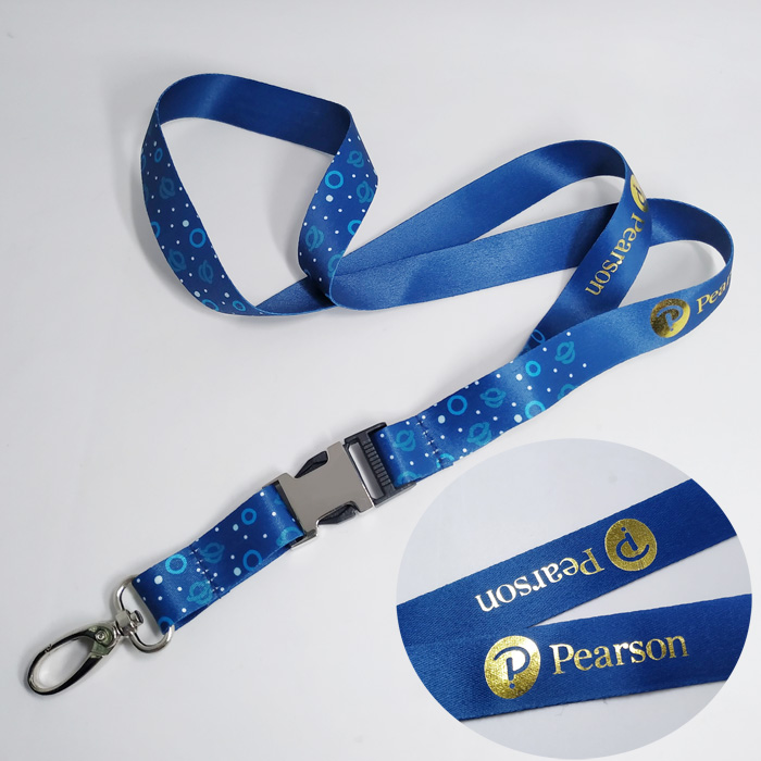 Gold reflective business ID badge holder neck lanyard