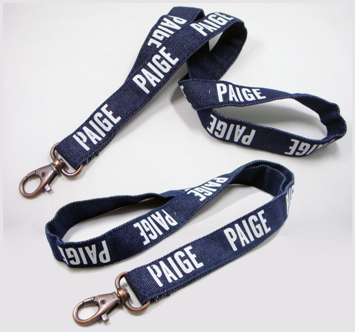 Blue jean Material printing ID holder lanyard