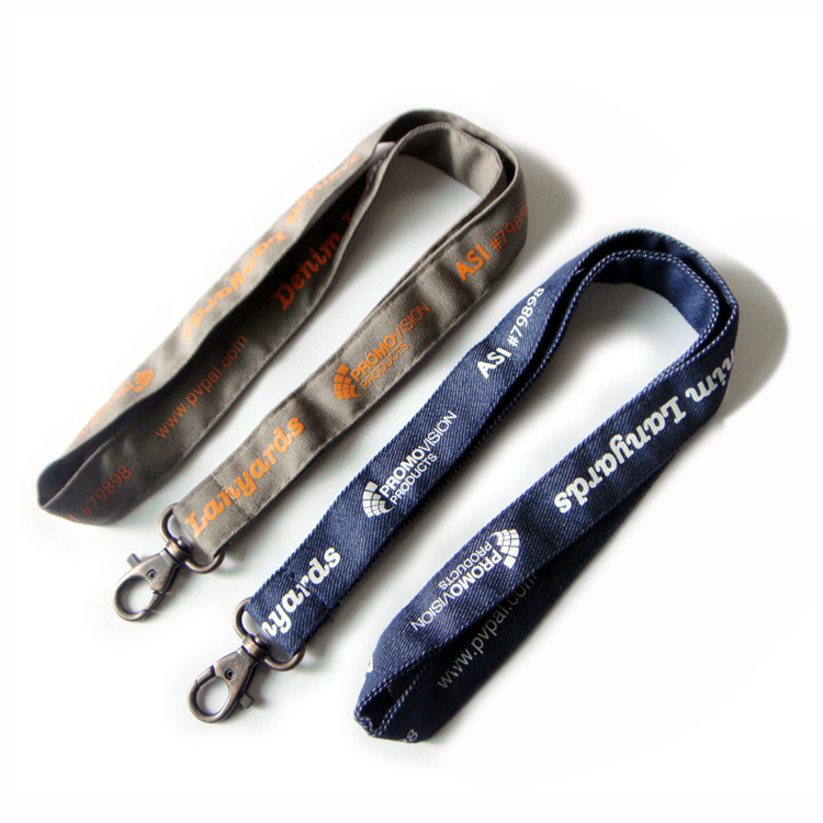 Blue jean Material printing ID holder lanyard