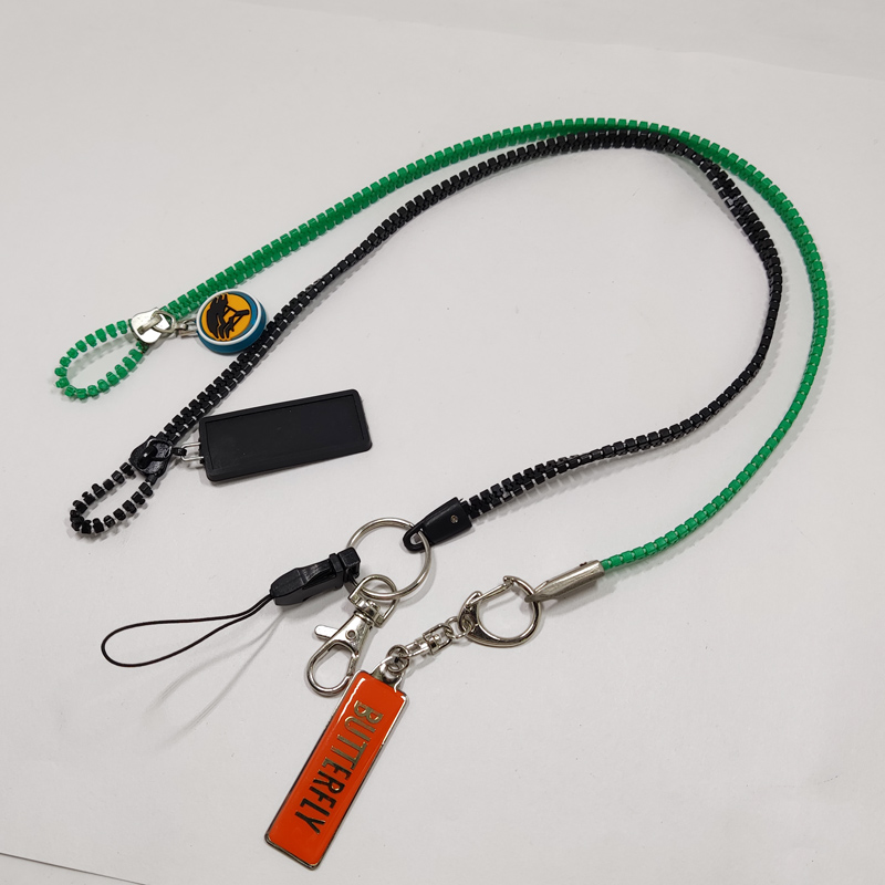 Fashion plastic zipper business gift lanyards