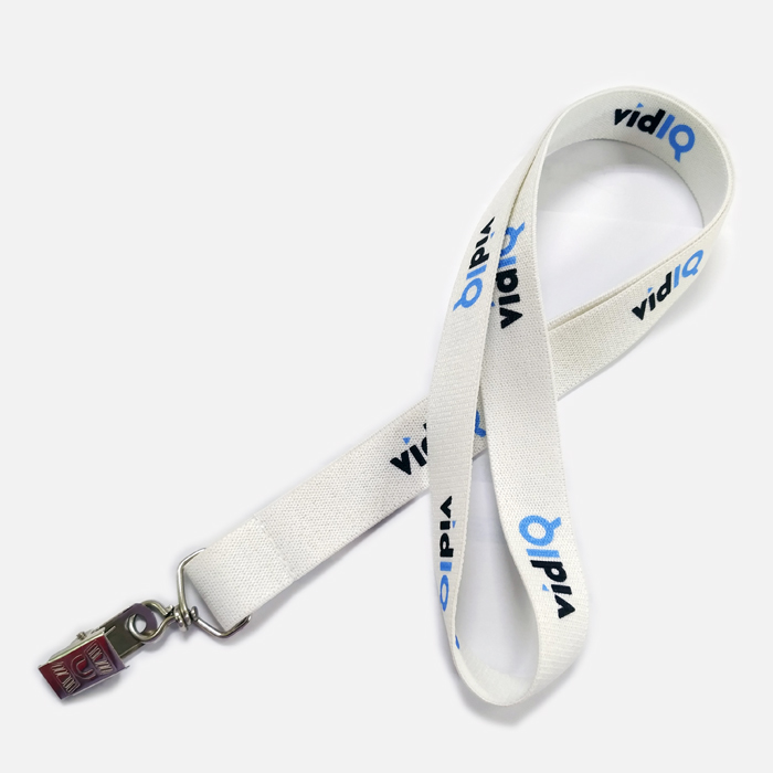 Sublimation logo elastic coiled webbing band lanyard