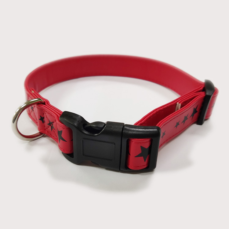 Tristed grain red thick luxury leather dog leash and collar