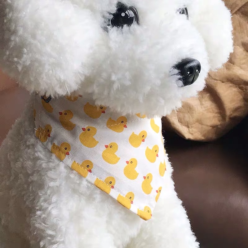 Fashion Flowery charms foral peach trending plaid durag fabric dog accessories bandana collars