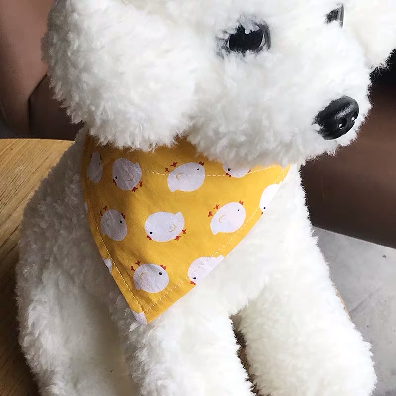 Fashion Flowery charms foral peach trending plaid durag fabric dog accessories bandana collars