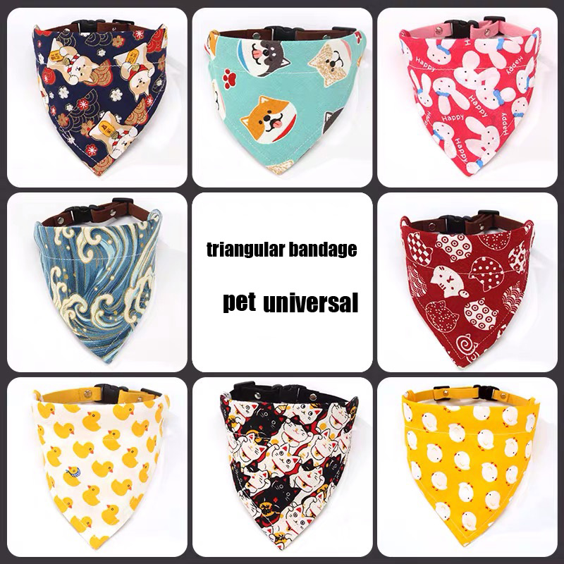 Fashion Flowery charms foral peach trending plaid durag fabric dog accessories bandana collars