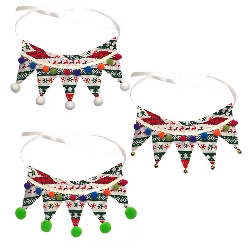 Custom high quality Holiday indoor dog comfortable christmas durags pet scarf collar bandana
