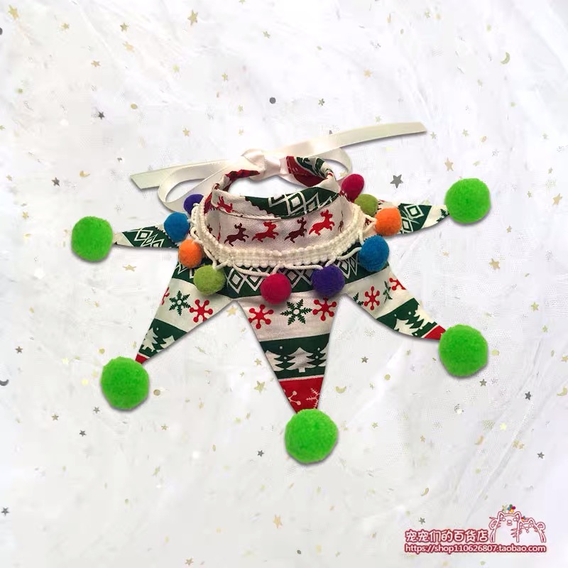 Custom high quality Holiday indoor dog comfortable christmas durags pet scarf collar bandana