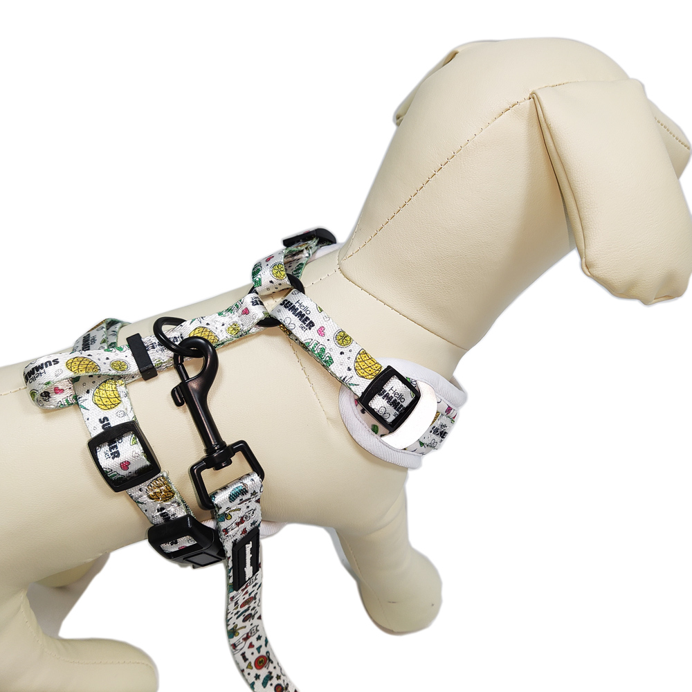 Sublimation logo Training walking leash neck adjustable dog harness for dog