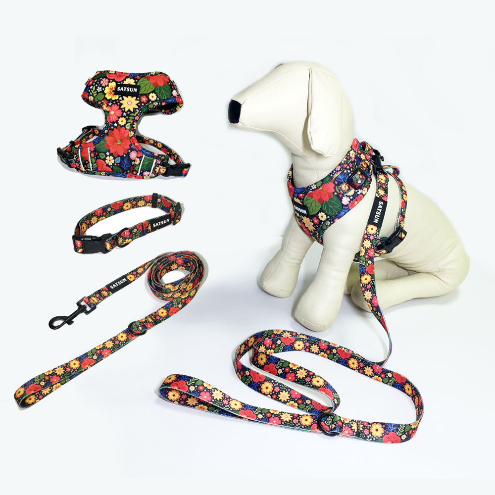 Sunflower Dog Walking three-piece set, pet leash, dog pen, pet back