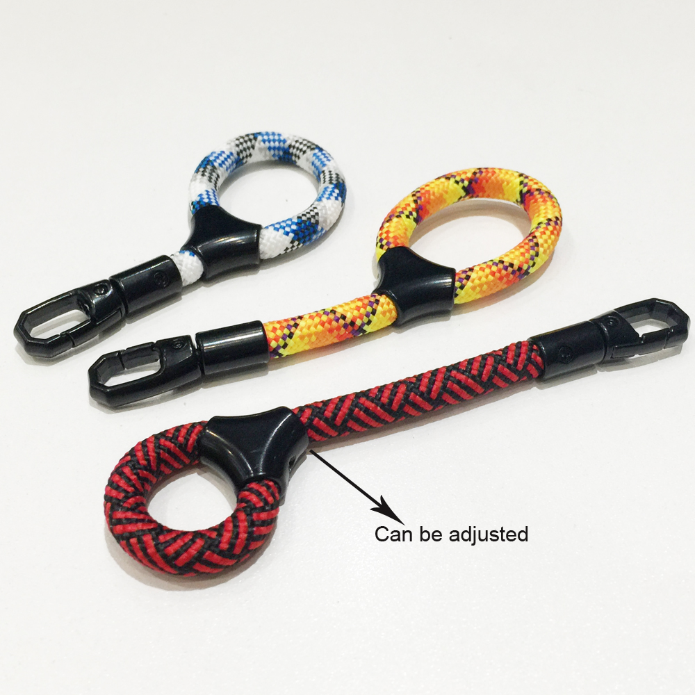 Adjustable short and round mobile phone finger strap lanyard