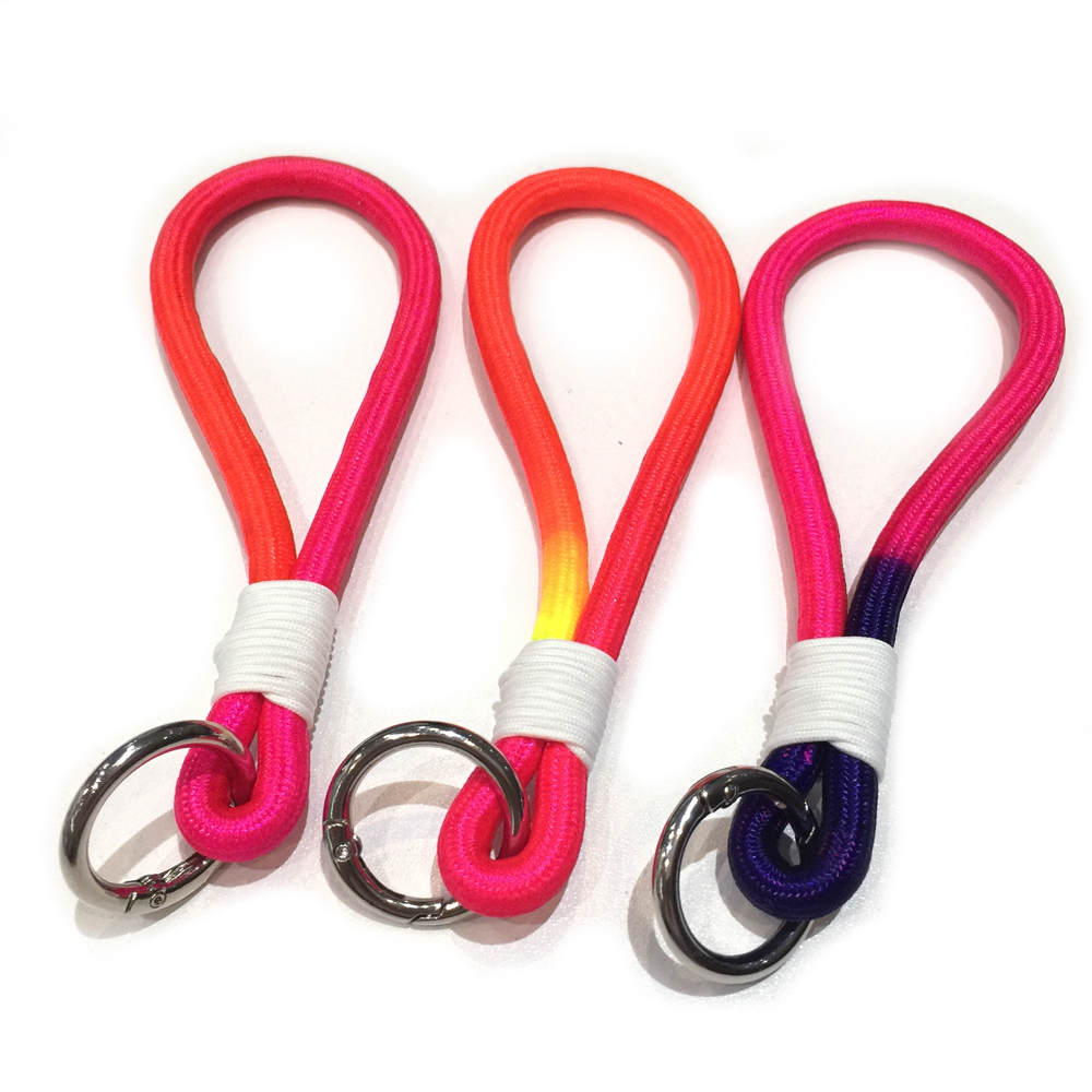 1.0 cm in diameter Gradient color nylon round rope key holder