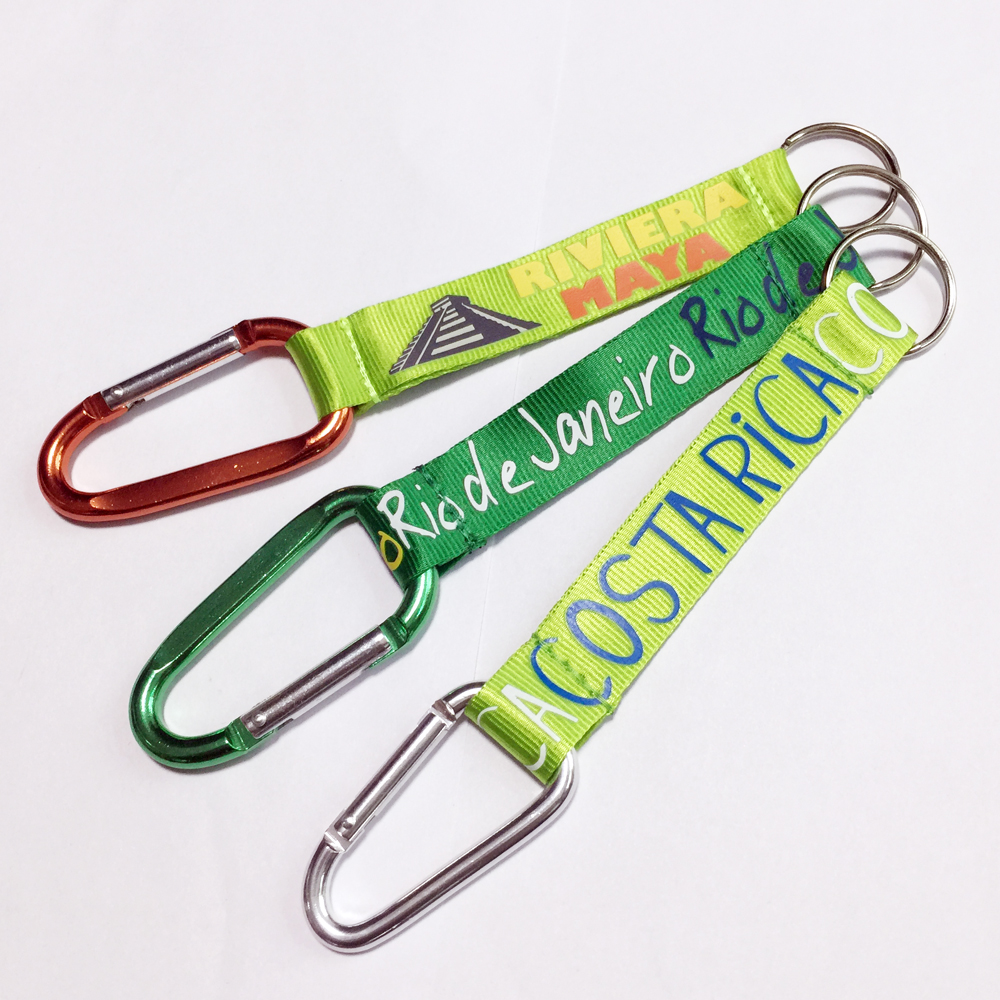 Nylon key holder short strap with screen printing logo for promotional gift
