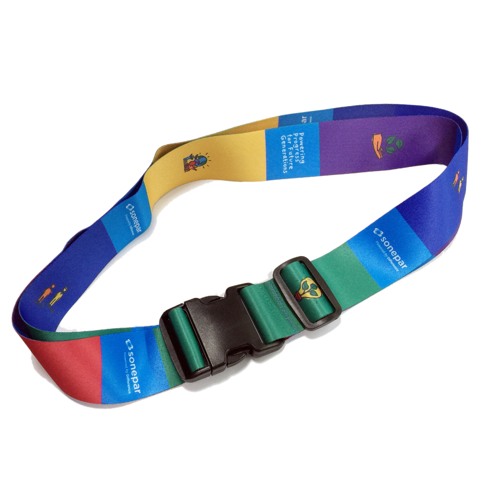 Custom Sublimation logo polyester luggage belt case strap