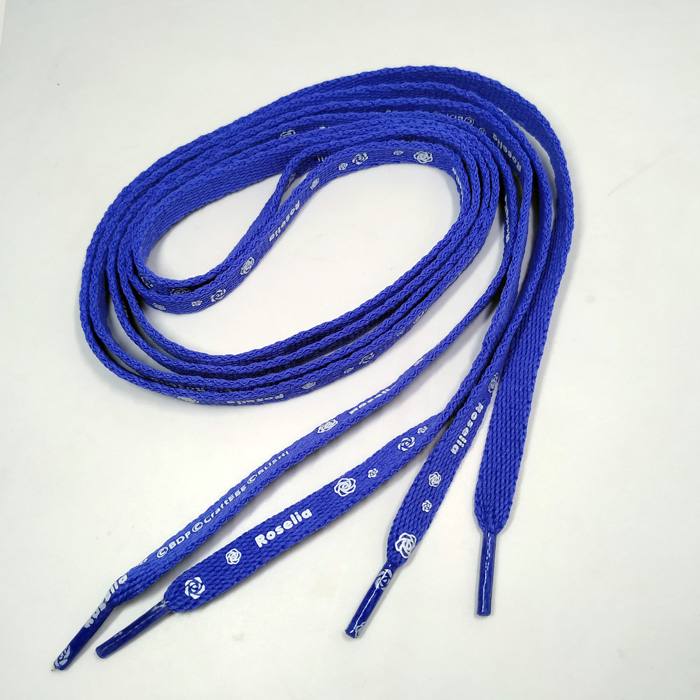 可爱的纯色印花棉纶扁平鞋带男女童彩色儿童鞋带