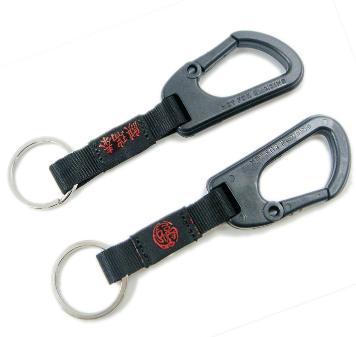 织唛标logo户外旅行挂绳塑胶爬山扣短绳钥匙挂绳