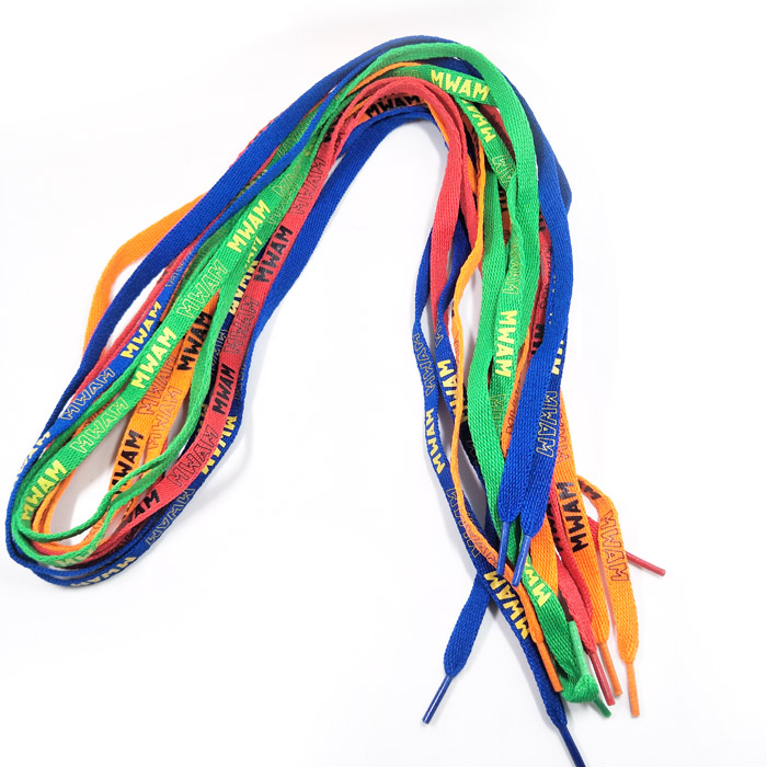 多色印花扁平棉纶鞋带小白鞋运动鞋百搭鞋带