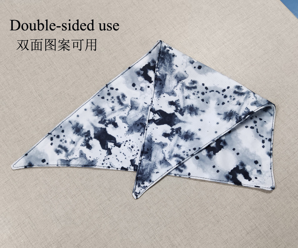 双面热转印三角形宠物头巾狗围脖
